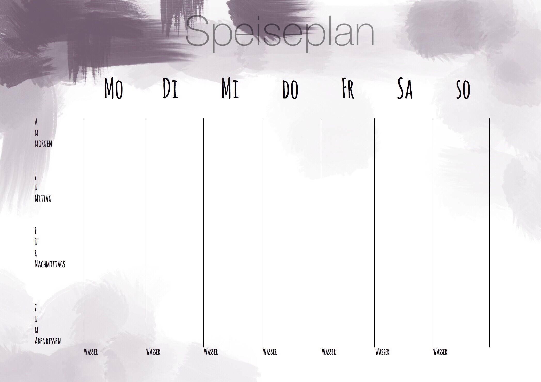 Speiseplan Zum Ausdrucken Mamablog Shop By Elfenkind