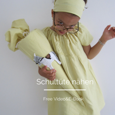 Die Anleitun ein viedo udn das kostenlose Schnittmuster für eine Schltüte findet ihr auf www.elfenkindberlin.de