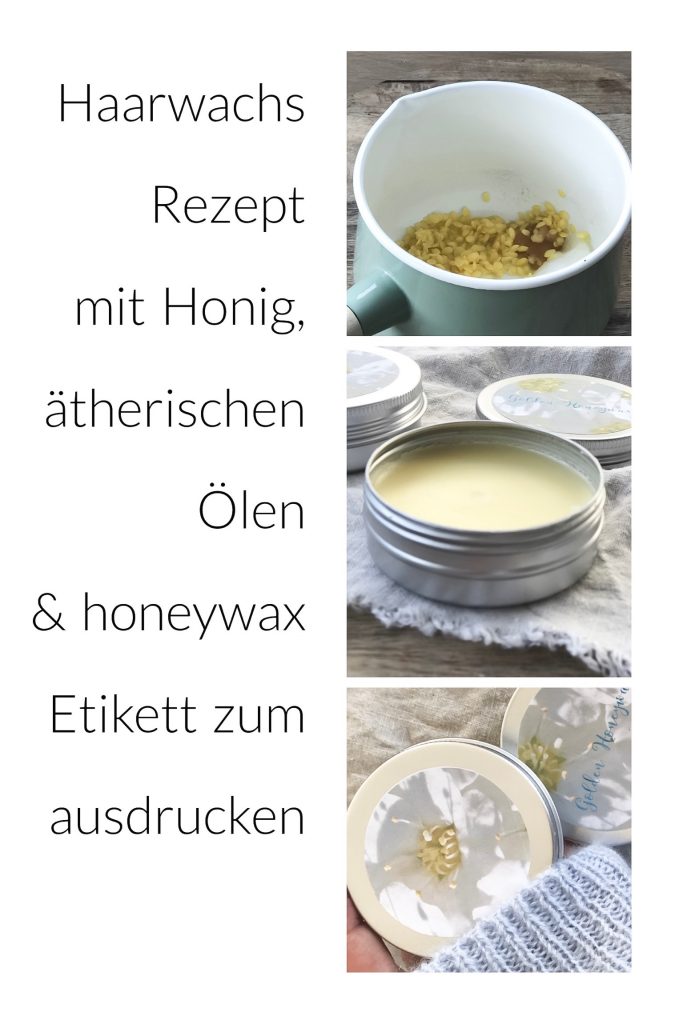 Haarwachs Rezept mit gutem Honig und schön duftenden Ätherischen Ölen machen eure morgendliche Haarroutine zum Genuss für all Eure Sinne! Probiert es mal aus! Ihr werdet es lieben, dieses und viele ander Rezepte findet ihr auf www.elfenkindberlin.de